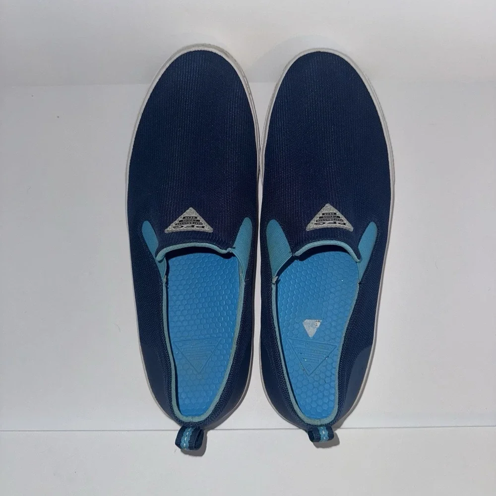 Men's Size 12 Columbia PFG Performance Fishing Gear Slide-On Shoes Blue Sneaker